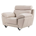 Light Gray Italian Leather Chair S229933