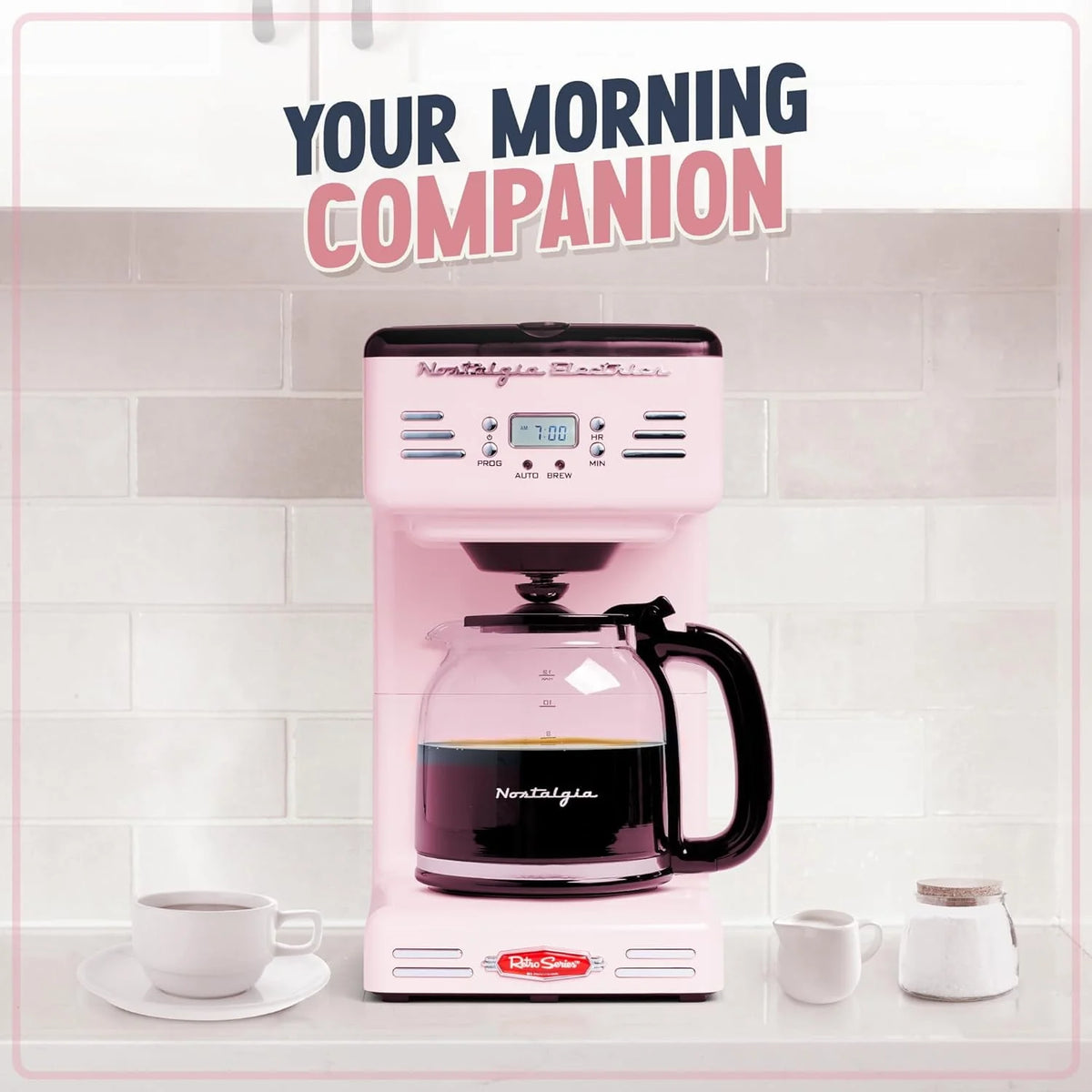 Red 12-Cup Programmable Retro Coffee Maker D4551