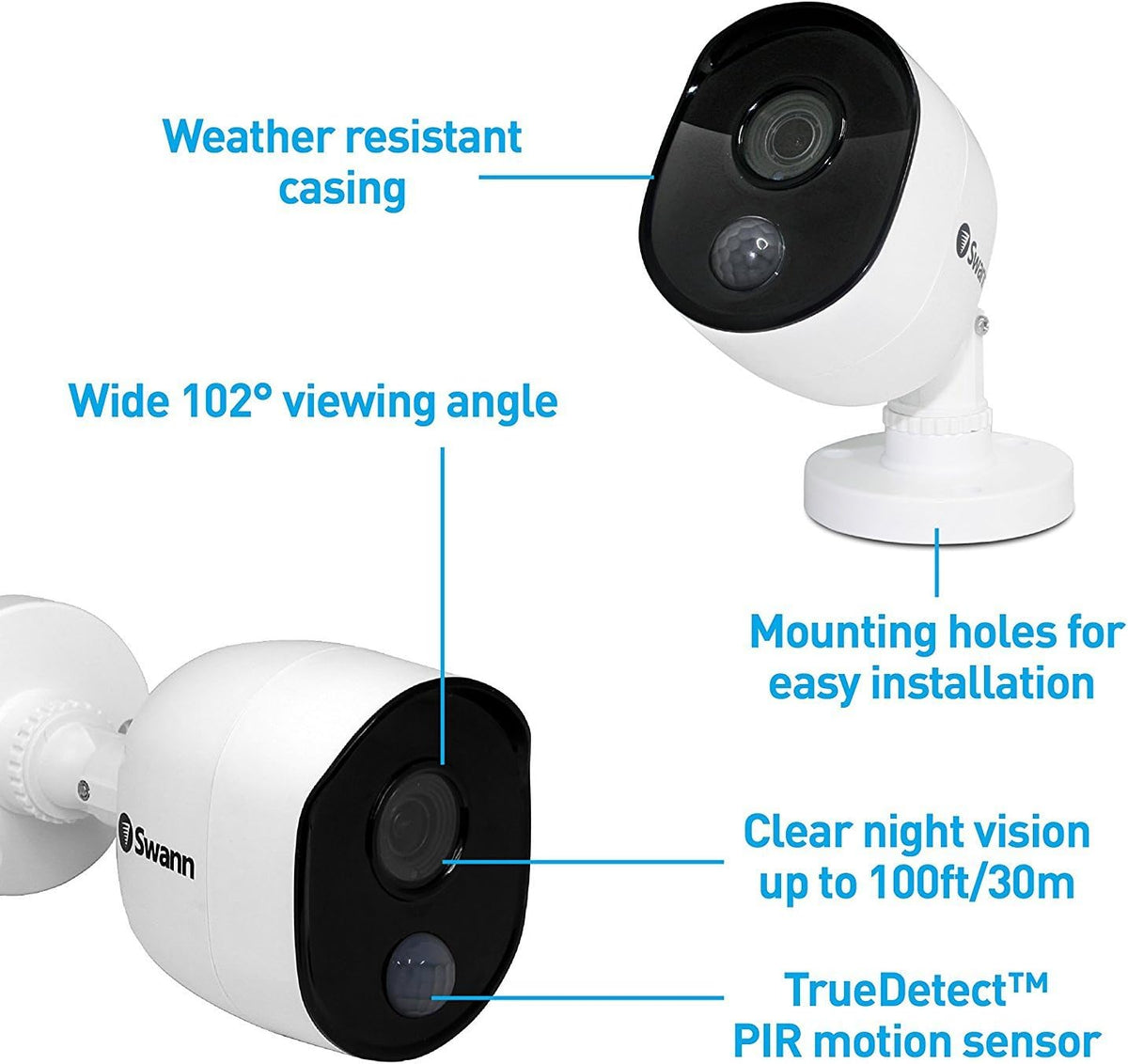 4 Channel 2 Cameras Wired CCTV Surveillance 1080p HD DVR 1TB HDD Weatherproof Color Night Vision Security Camera System R288