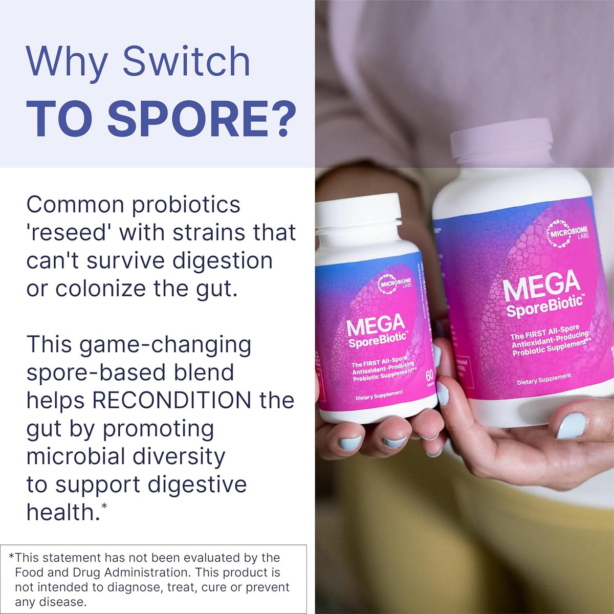 Spore-Based Probiotic 60 Capsules and Powder Sachets 30 Sachets Bundle C254854