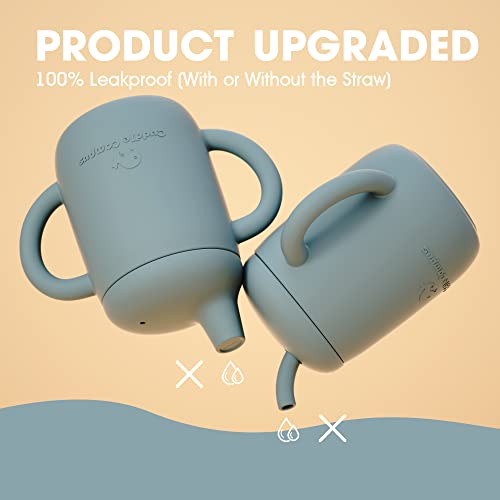 Sippy Cups 7OZ, Silicone Straw Cup B683