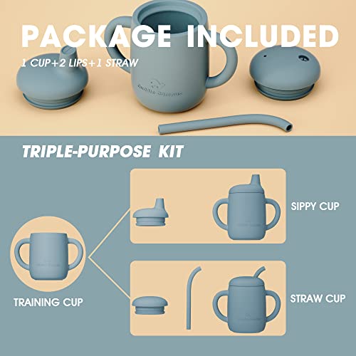 Sippy Cups 7OZ, Silicone Straw Cup B683