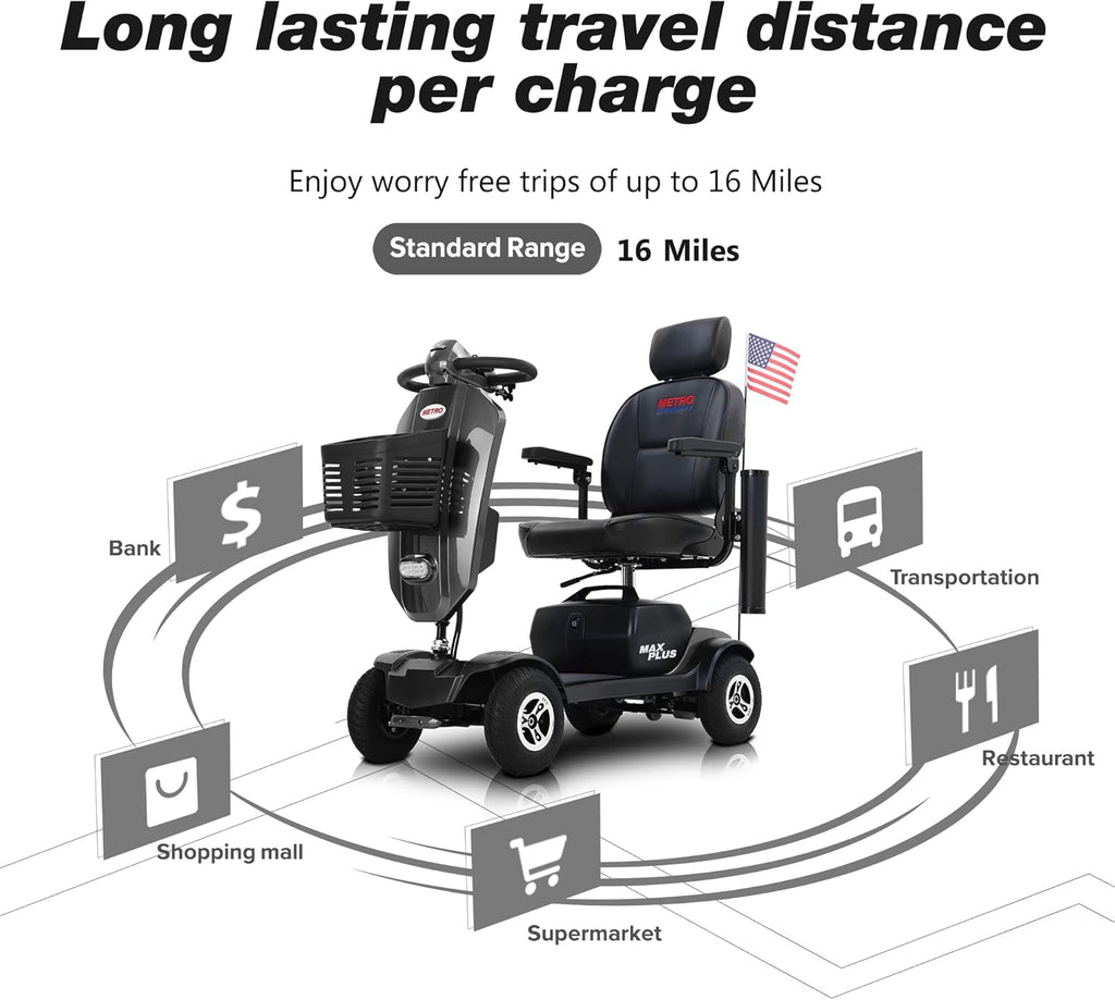 Grey 4 Wheel Motorized Scooter with 300 lbs Capacity C94782