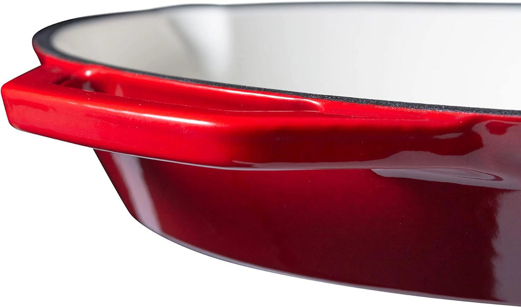 Red Enameled Cast Iron 10" Skillet D512