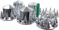 Chrome ABS 33 mm Thread-On Spiked Axle Cover Combo Kit with Removable Hub Caps and Lug Nut Covers Z789