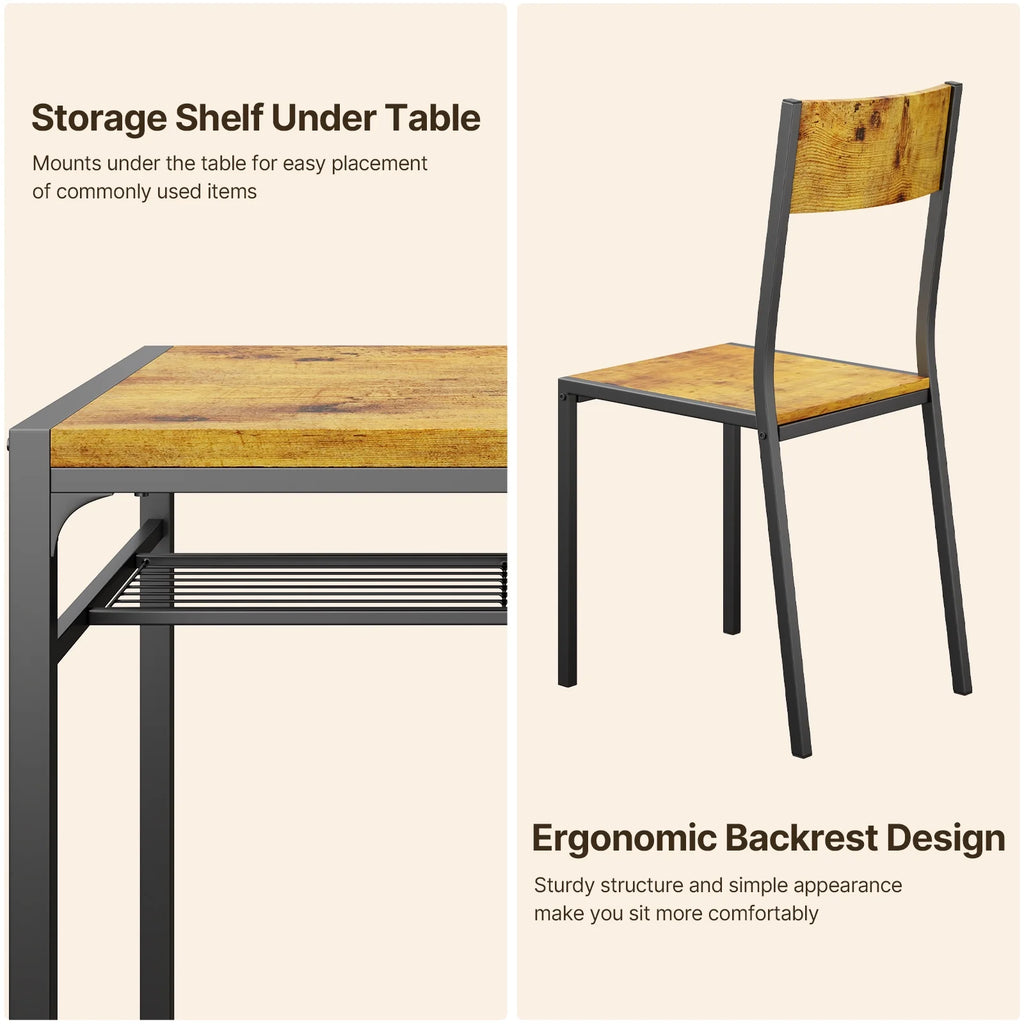 Modern Dining Room Table Set for 2 with Storage Shelf V84152