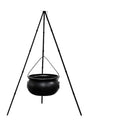 Black Plastic Cauldron with Lights 130cm O3555