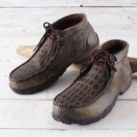 Cayman Print Brown Leather Driving Moc A394