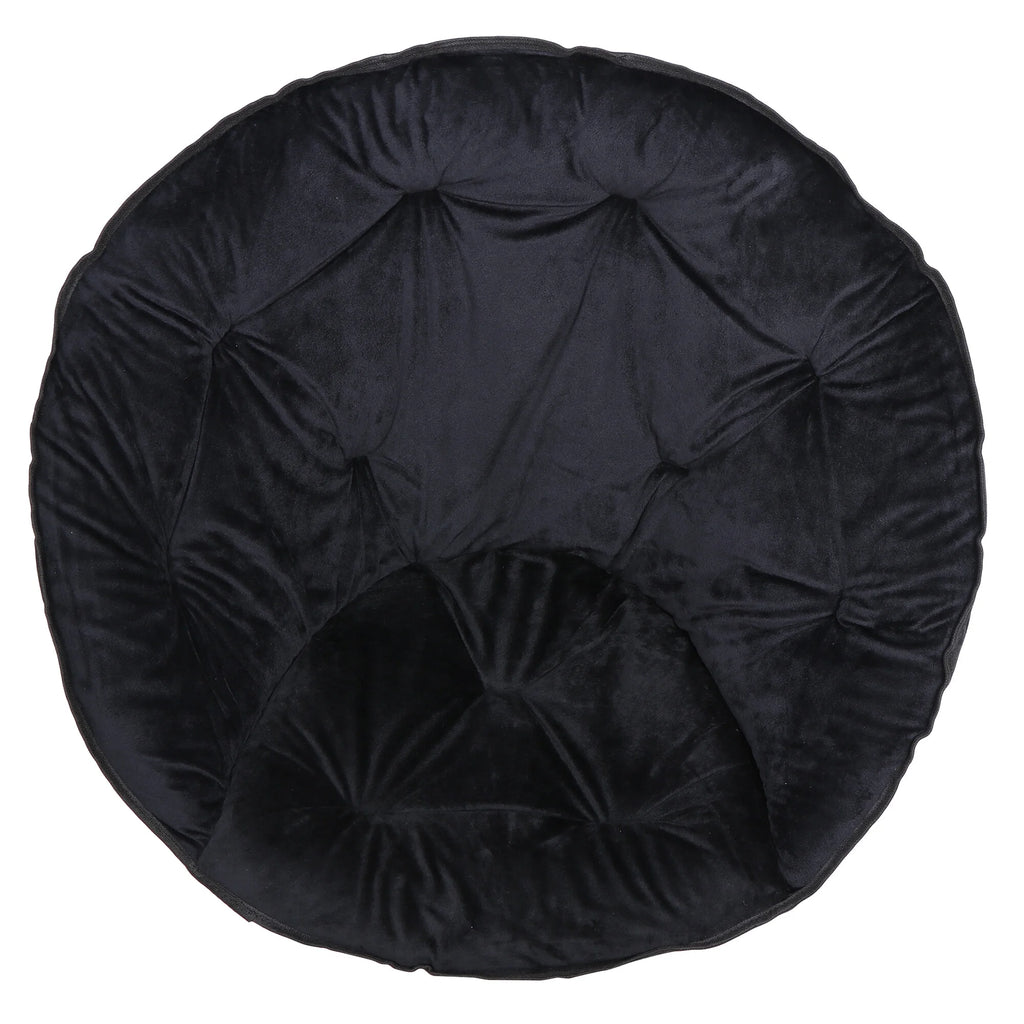 Foldable Faux Fur Saucer Chair Black K14646