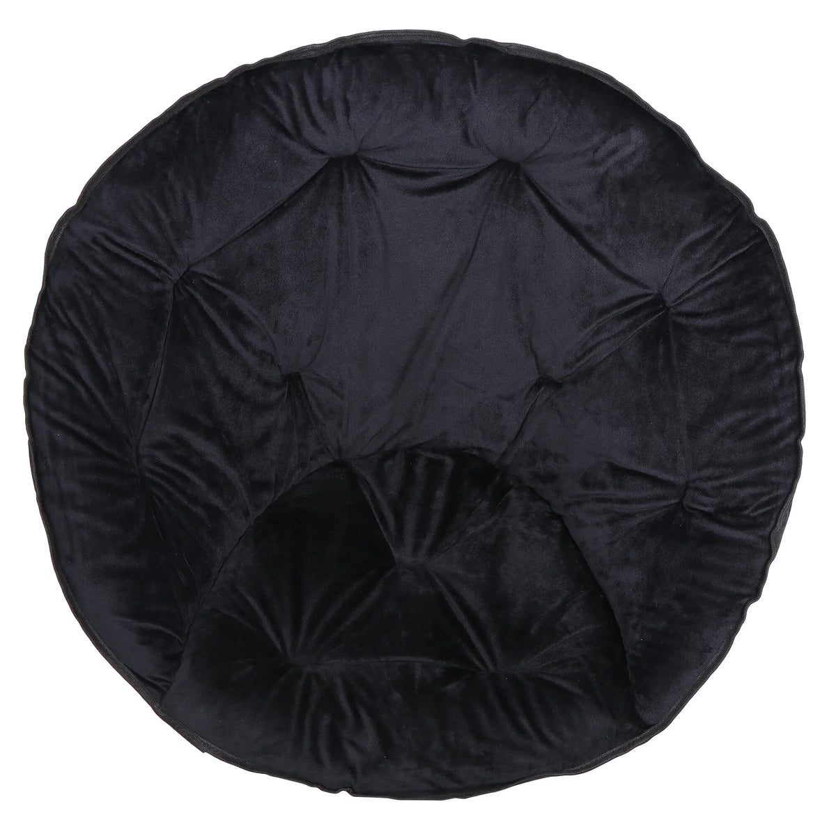 Foldable Faux Fur Saucer Chair Black K14646
