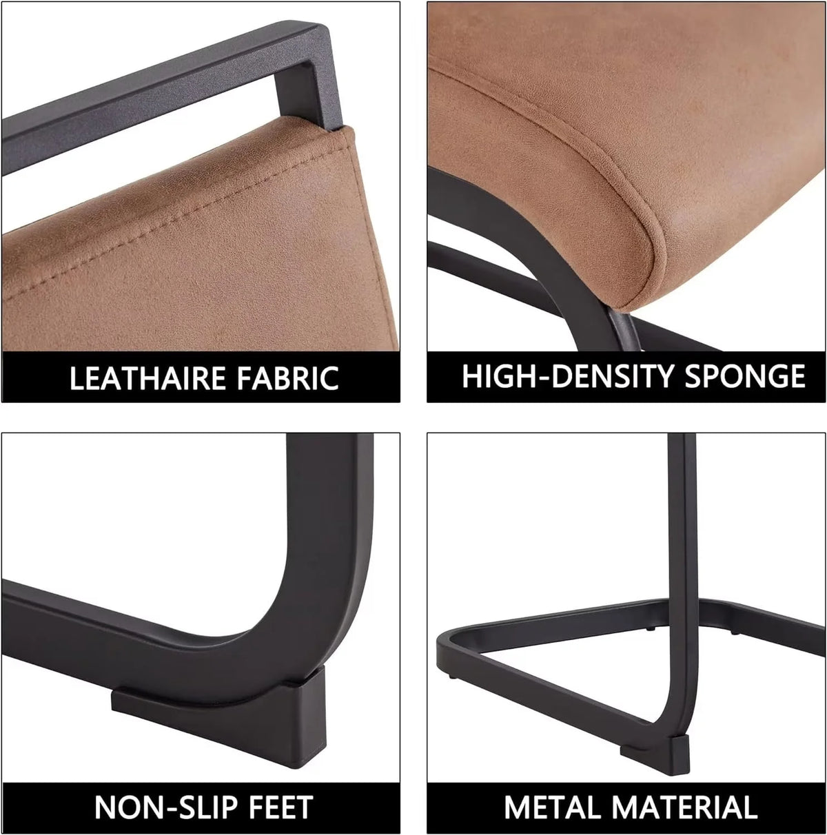 Soft Fabric Dining Chairs Set of 6 with Padded Seat Y58632