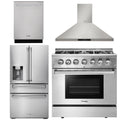36 In. Gas Range, Range Hood, Dishwasher, Refrigerator with Water and Ice Dispenser W134516