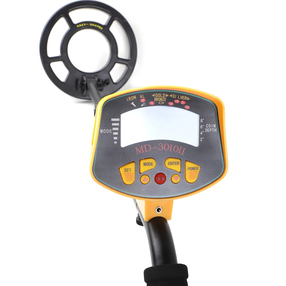 Lightweight Waterproof Metal Detector Set with 10'' Coil, Backpack, Shovel & Headphone, Adjustable 33''-52'' B624