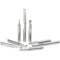 8-Pc Solid Carbide Spiral CNC Router Bit Collection, 1/4 inch Shank O223483