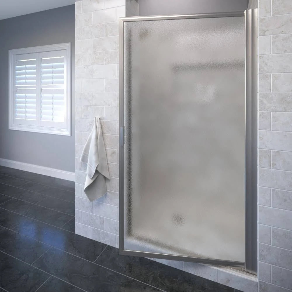 Pivot Framed Shower Door with Obsc Brushed Nickel O81074