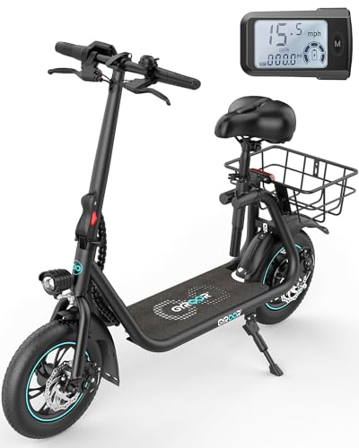 Electric Scooter with Seat and Basket P93557