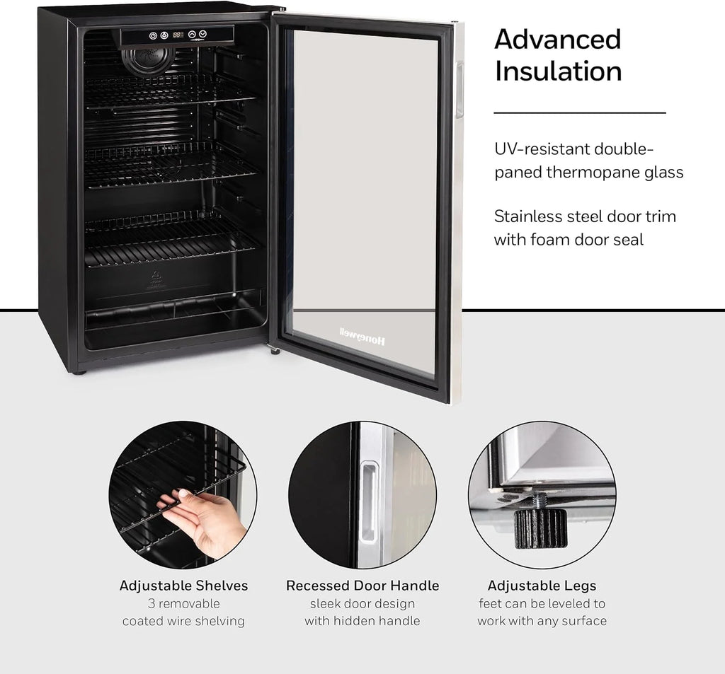 115 Can Beverage Refrigerator and Cooler with Glass Door D765