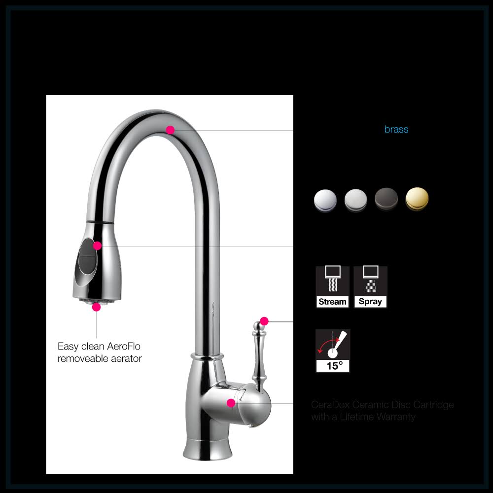 Polished Chrome Pull Down Kitchen Faucet X6970
