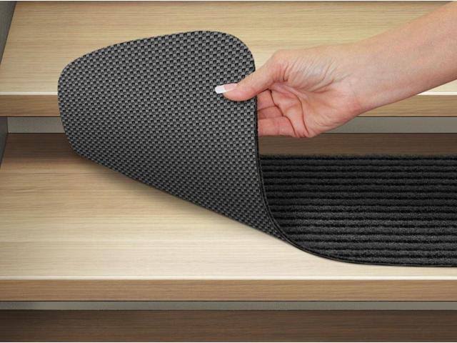Set of 15 Skid-Resistant Carpet Stair Treads Smokey Black 9 in. x 36 in. K2529