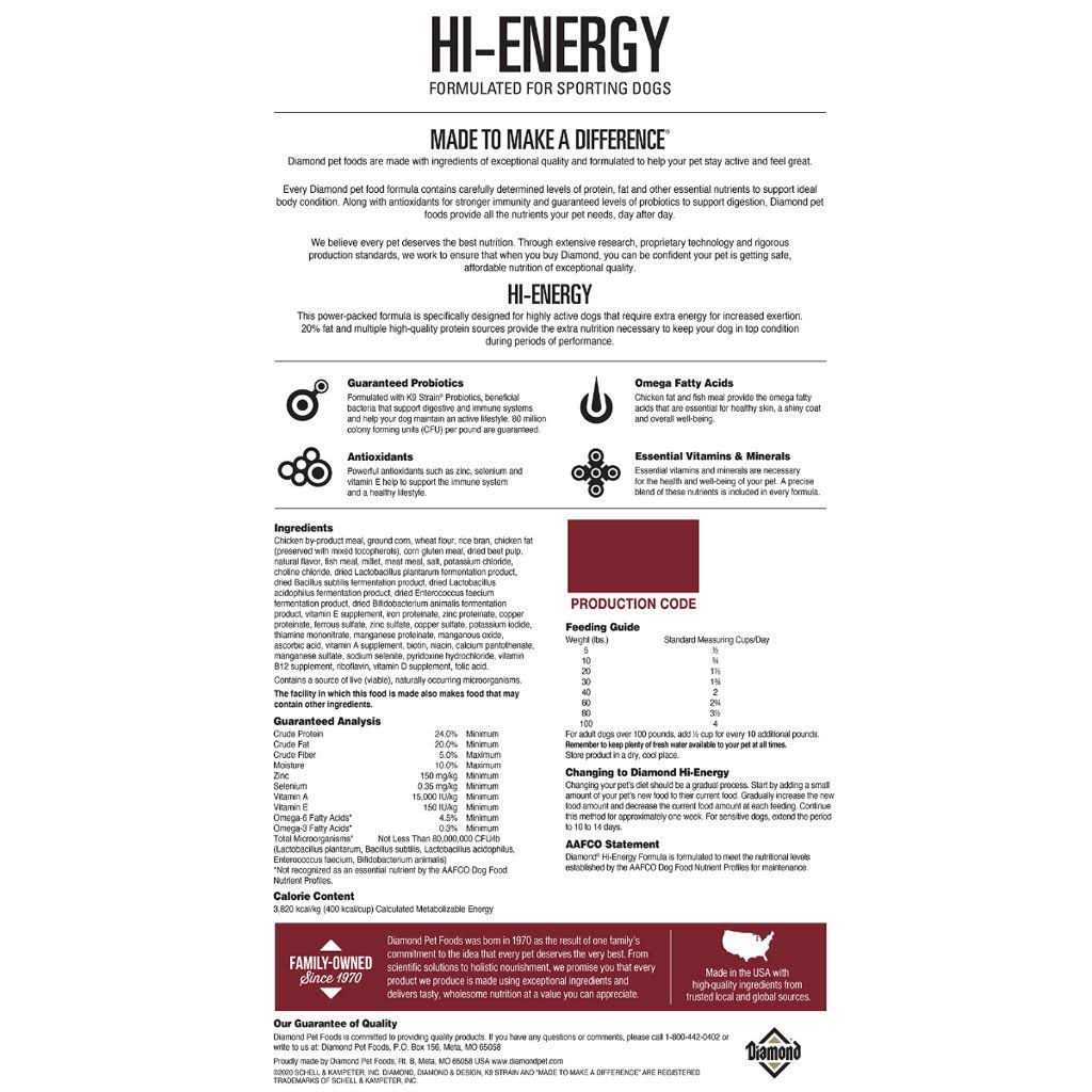 Diamond Hi-Energy Dog Food N929