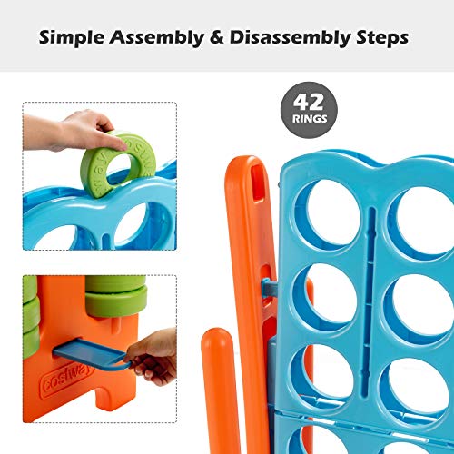 4 in A Row Giant Game Set with 42 Jumbo Rings Q133138