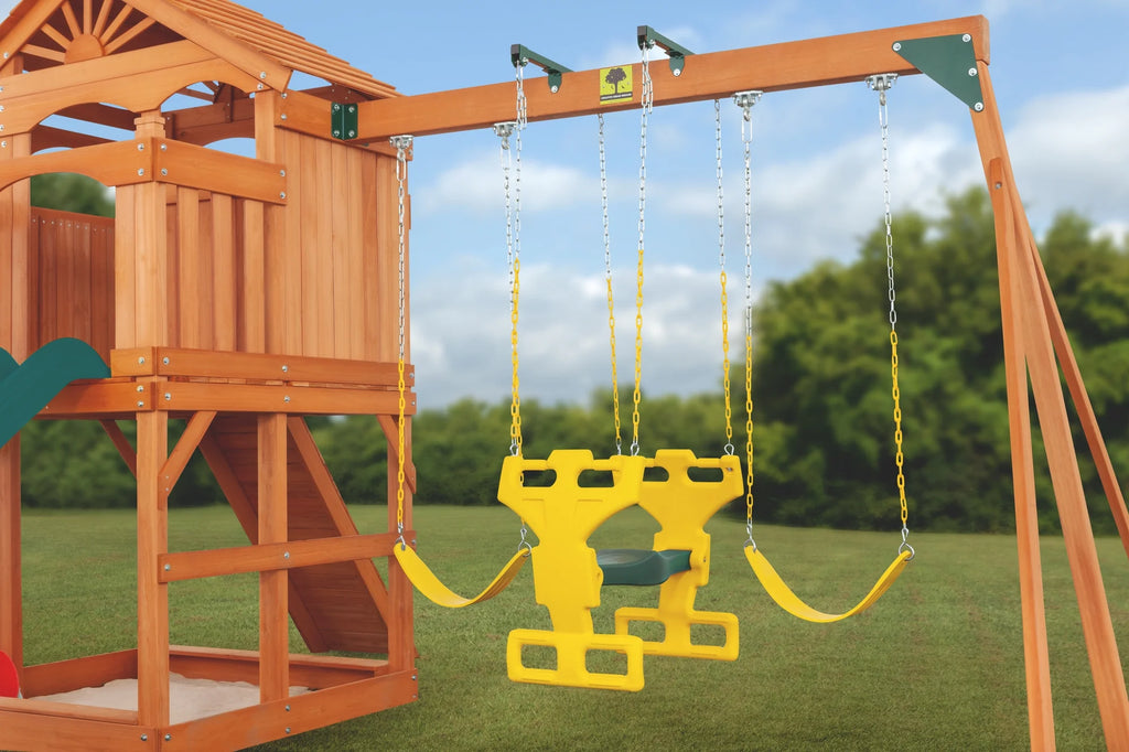 Wooden Playset with Slide and Swing W560063