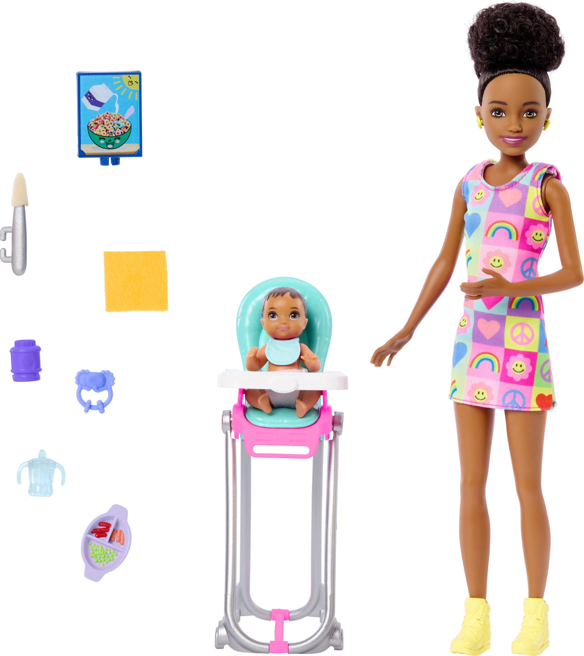 10 Piece Barbie Doll and Baby Playset Q396