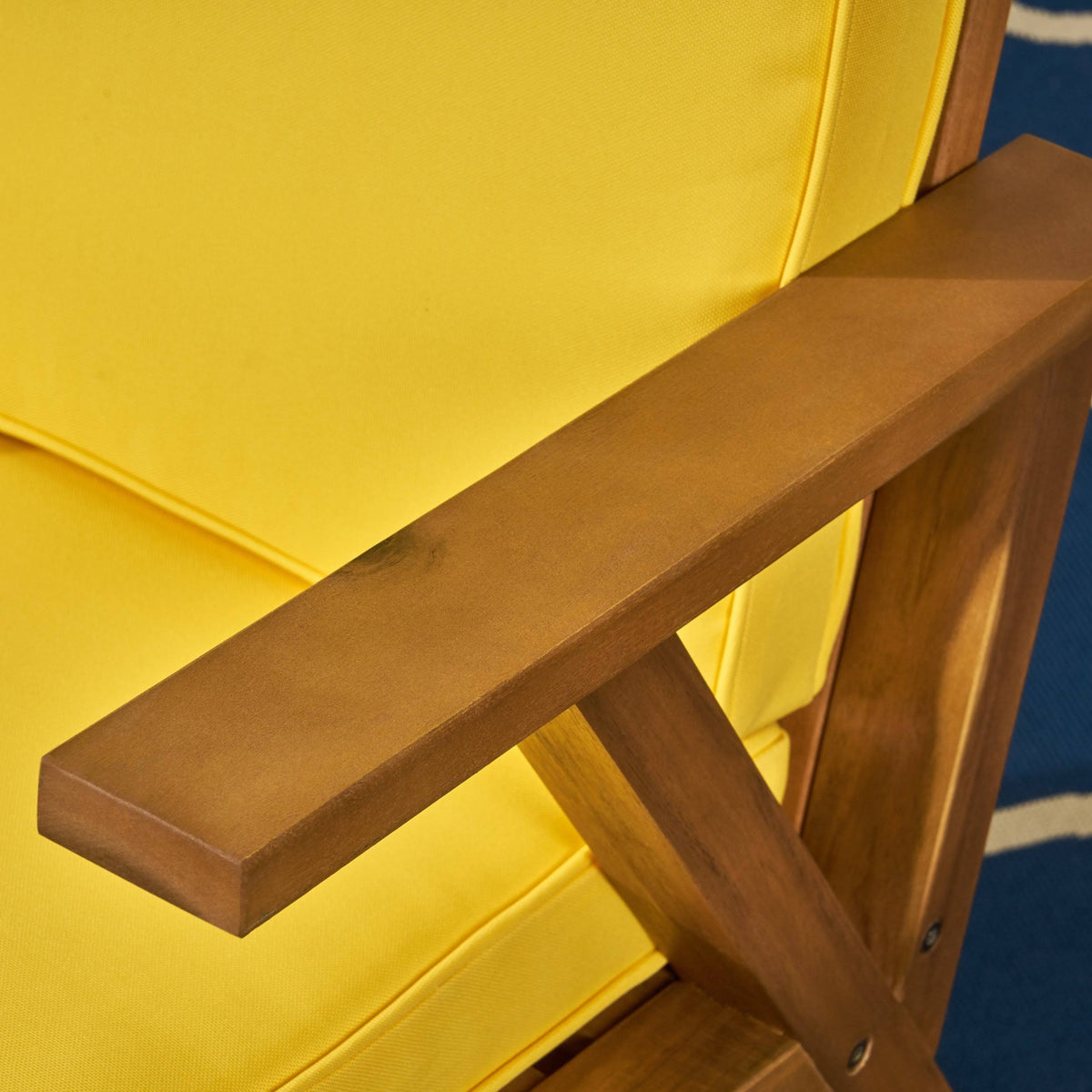 Acacia Wood Rocking Chair and Side Table Teak Finish Q63527