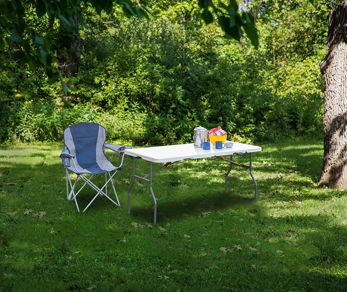5-Foot White Folding Table I2232