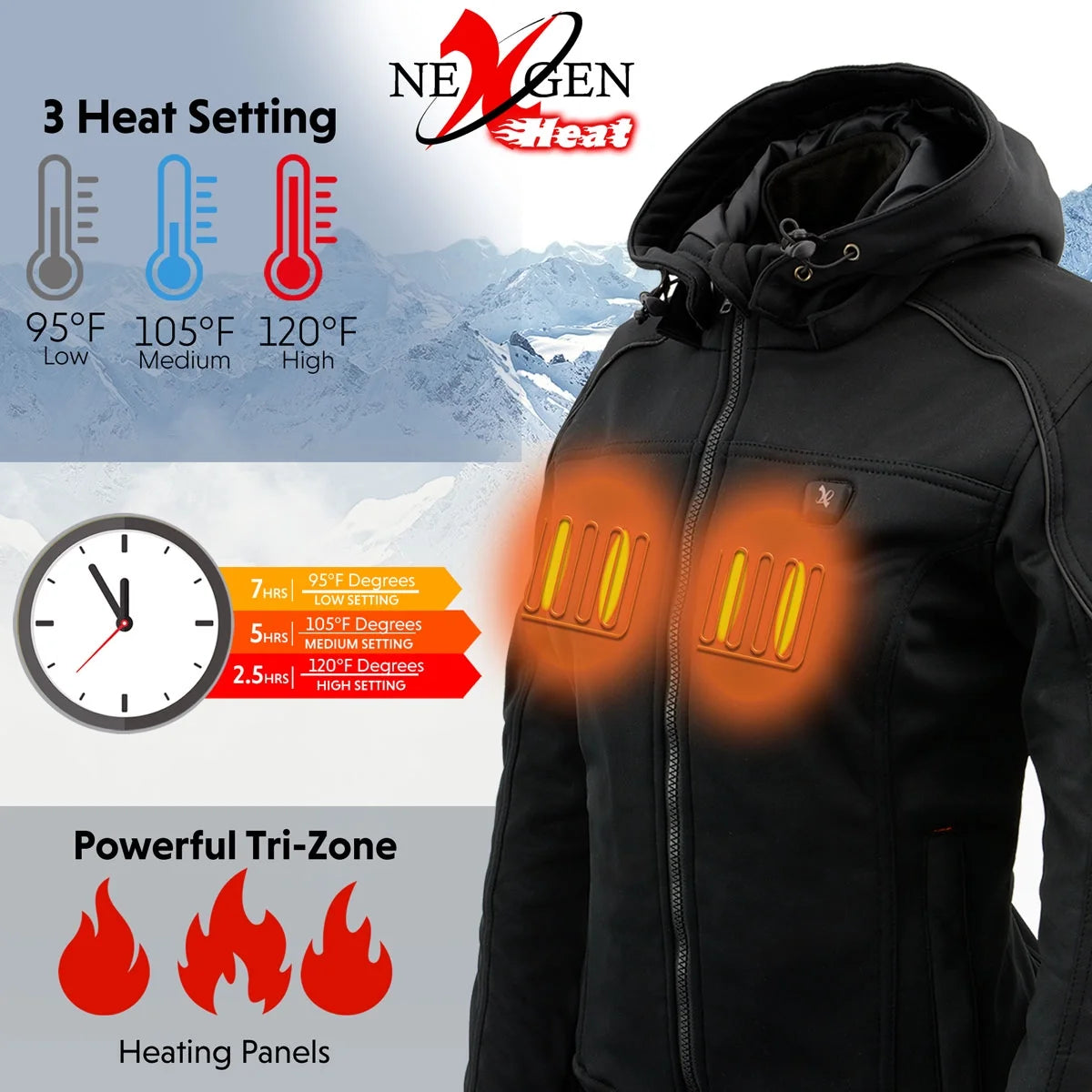 Women's Black Heated Soft Shell Racing Style Jacket Medium Z89267
