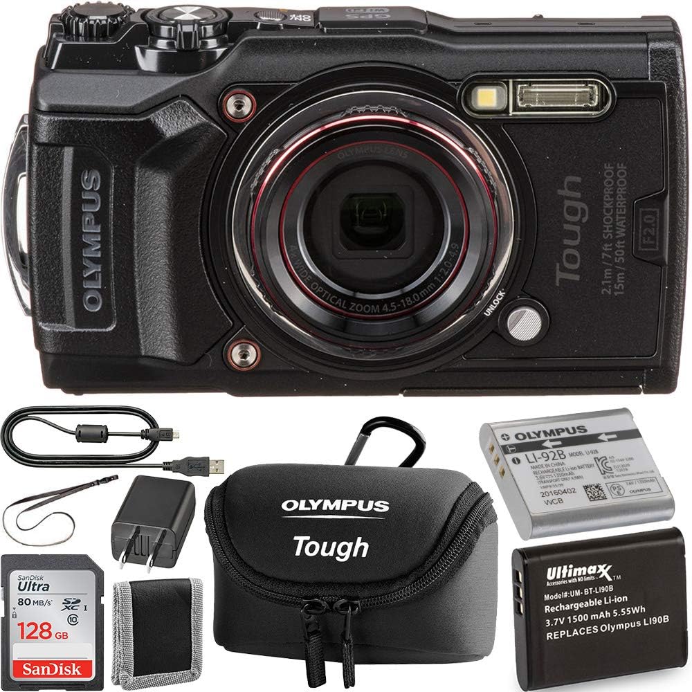 Black Tough TG-6 Digital Camera with Neoprene Case and Starter Kit Y276