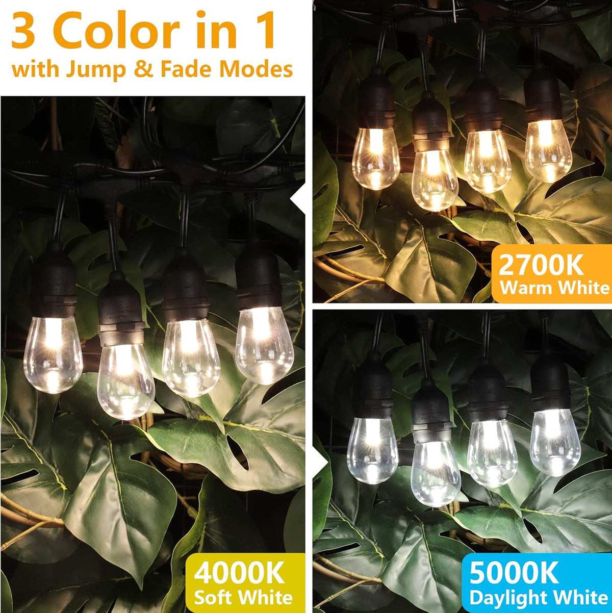 48FT Waterproof Dimmable LED String Lights with Remote Q113628