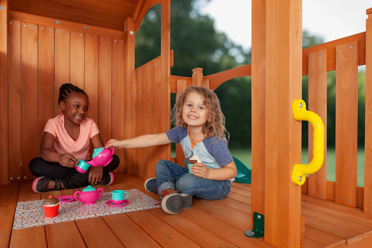 Wooden Playset with Slide and Swing W560063