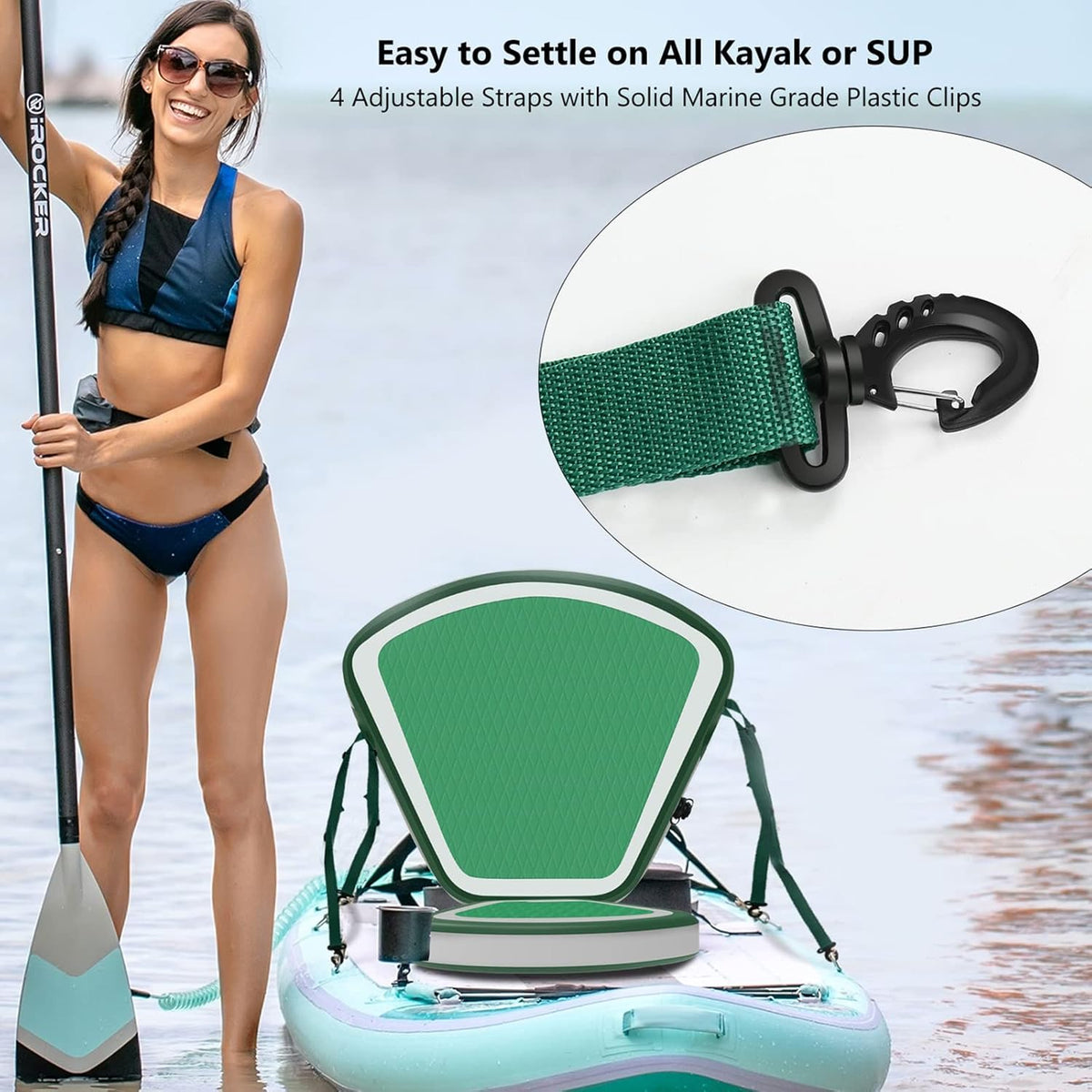 Inflatable Detachable Kayak Seat with Adjustable Straps, Pack of 2 E885