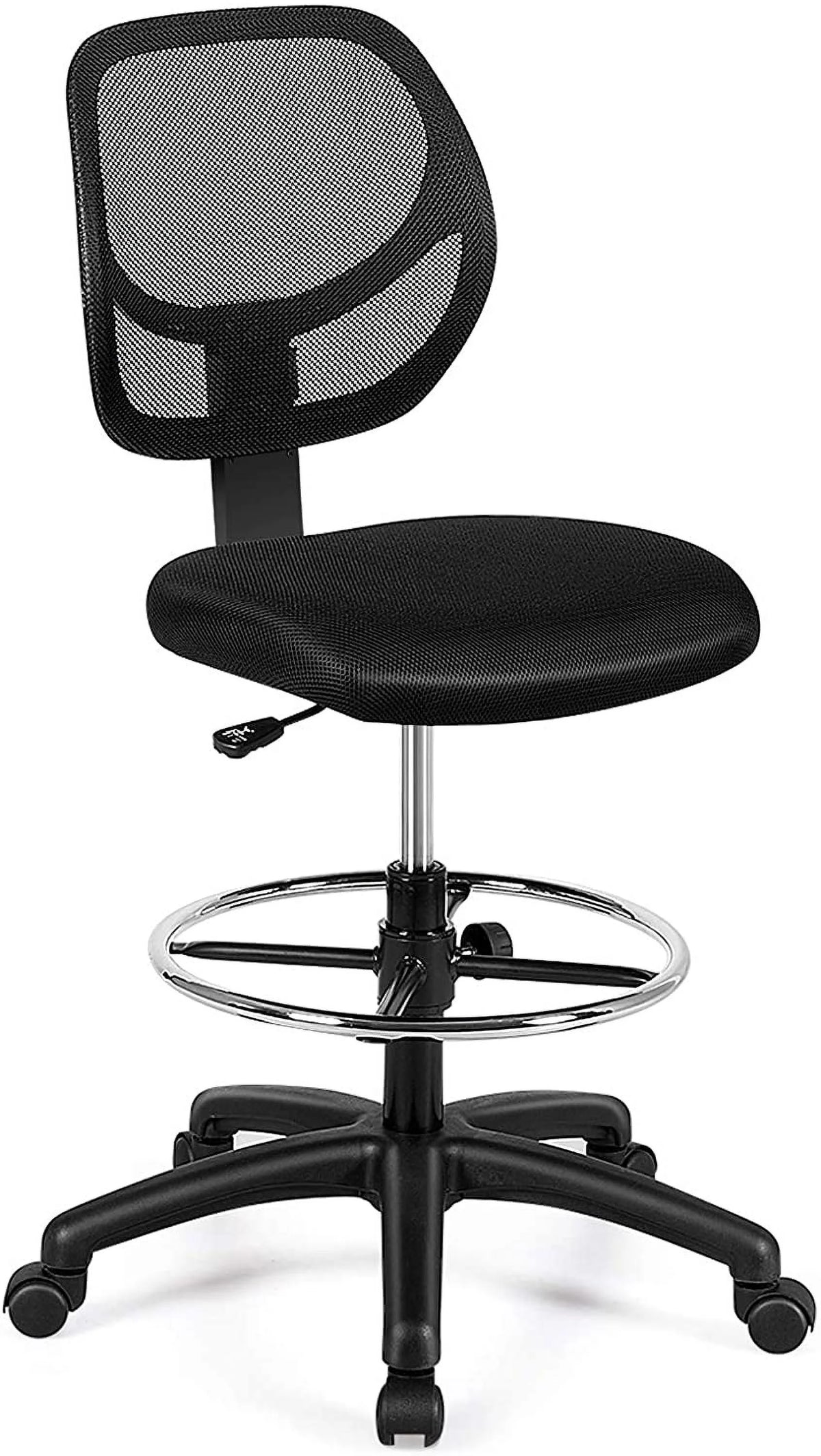 Black Mesh Drafting Chair with Footrest Ring X964