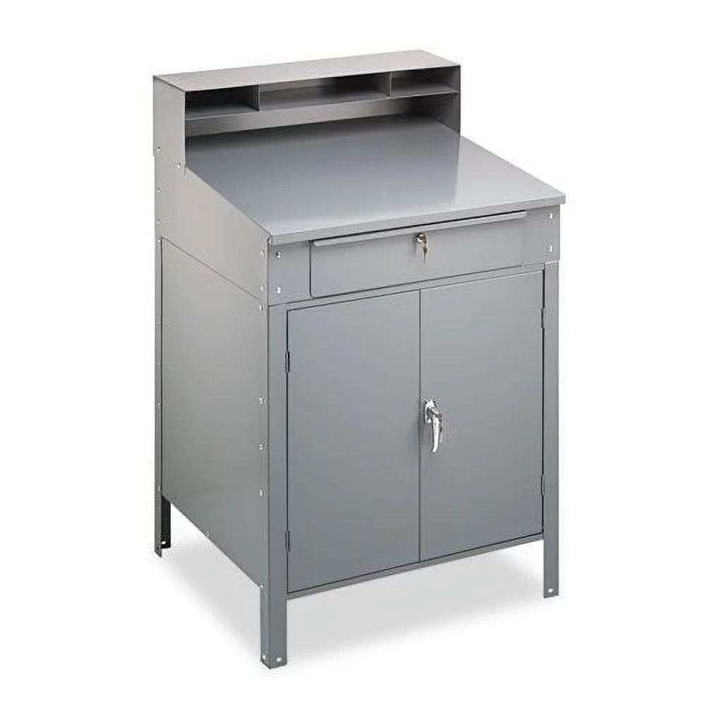 Steel Shop Desk, 36w x 30d x 53-3/4h, Medium Gray C3735
