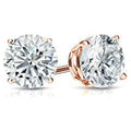14k Rose Gold Lab Grown Diamond Stud Earrings (1/4 cttw, E-F, VS1-VS2) 4-Prong Basket, Push-backs G450939