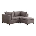Gray Sectional Arm Loveseat & Ottoman Set Y3487
