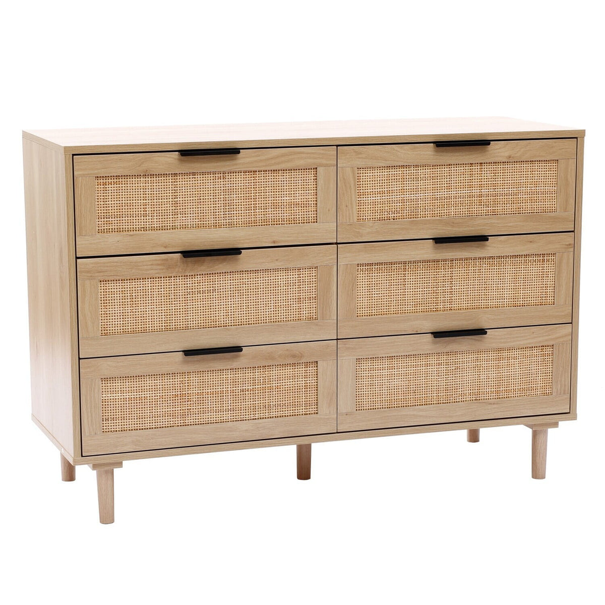 Light Wood 6-Drawer Dresser J6109