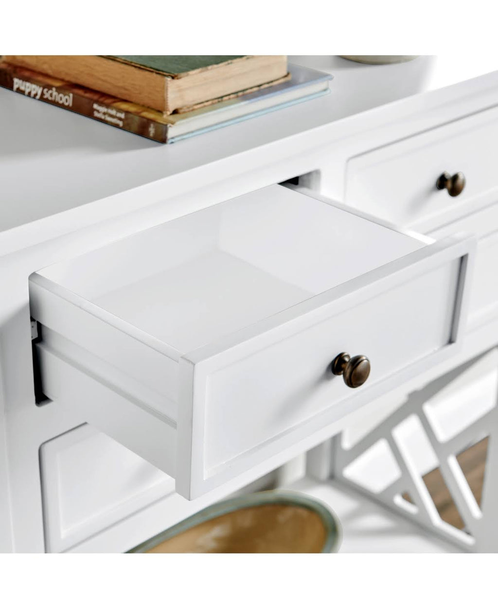 Wood Console Table with 4-Drawers W70015