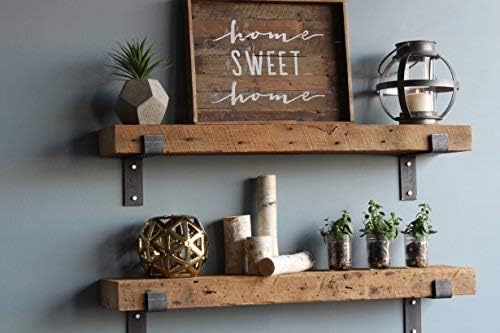 Reclaimed Wood Floating Shelves Set of Two X946