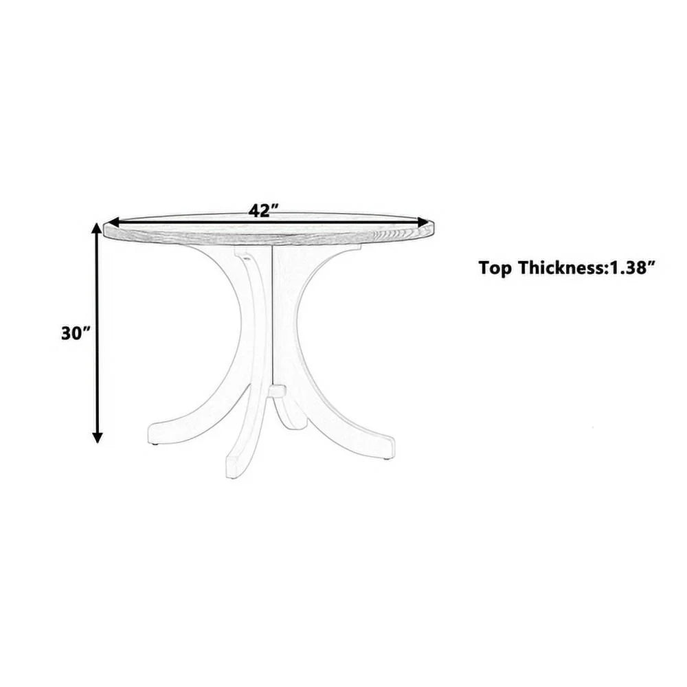 Mid-Century Solid Wood Round Dining Table X672