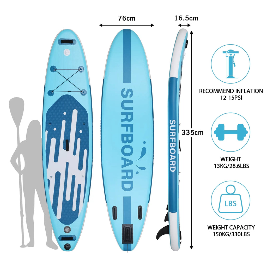 11 Ft Inflatable Stand Up Paddle Board and Sit-on Kayak Set K720