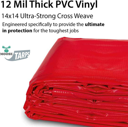 20 x 20 Feet Red Waterproof PVC Vinyl Tent Tarp F524368