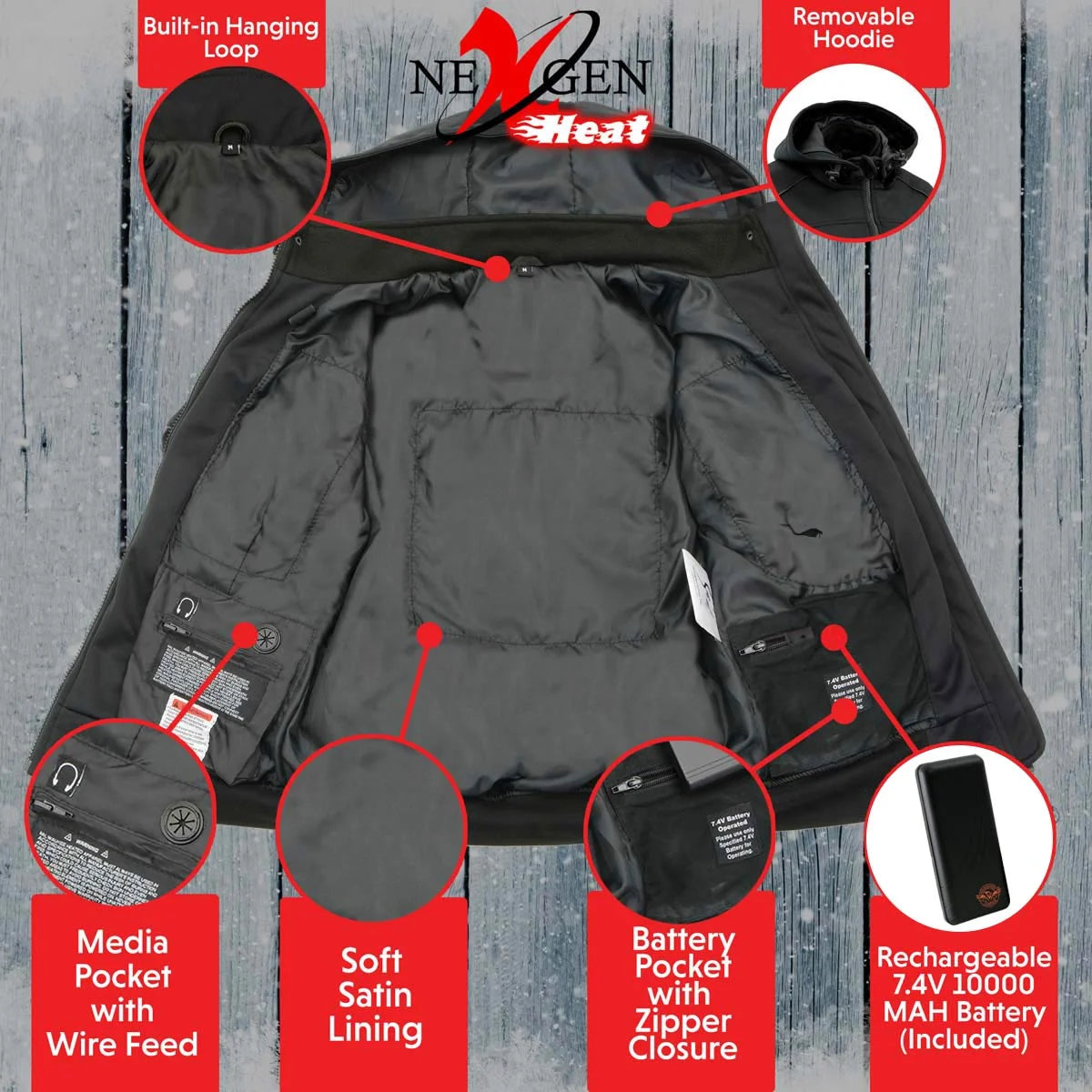 Women's Black Heated Soft Shell Racing Style Jacket Medium Z89267
