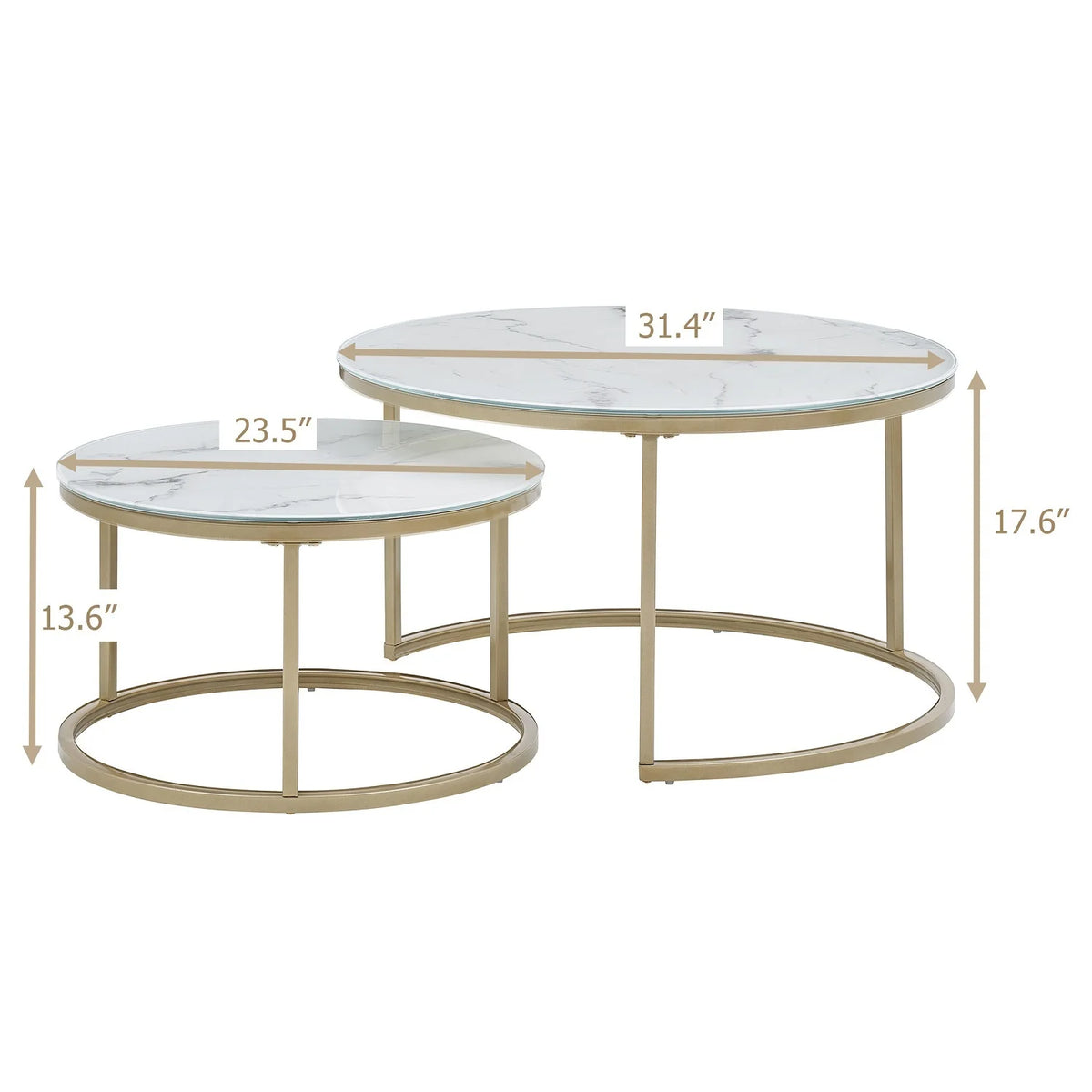 Coffee Table with Gold and Marble Patterns W415