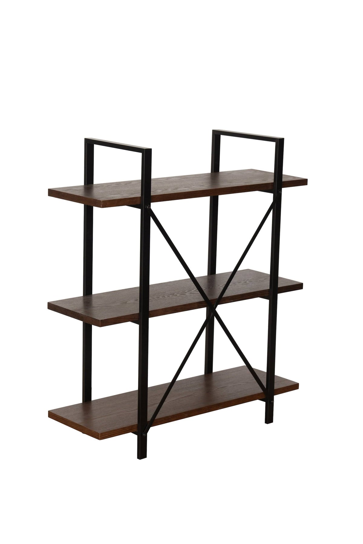 Walnut Brown 3 Shelf Etagere Bookcase Y5478