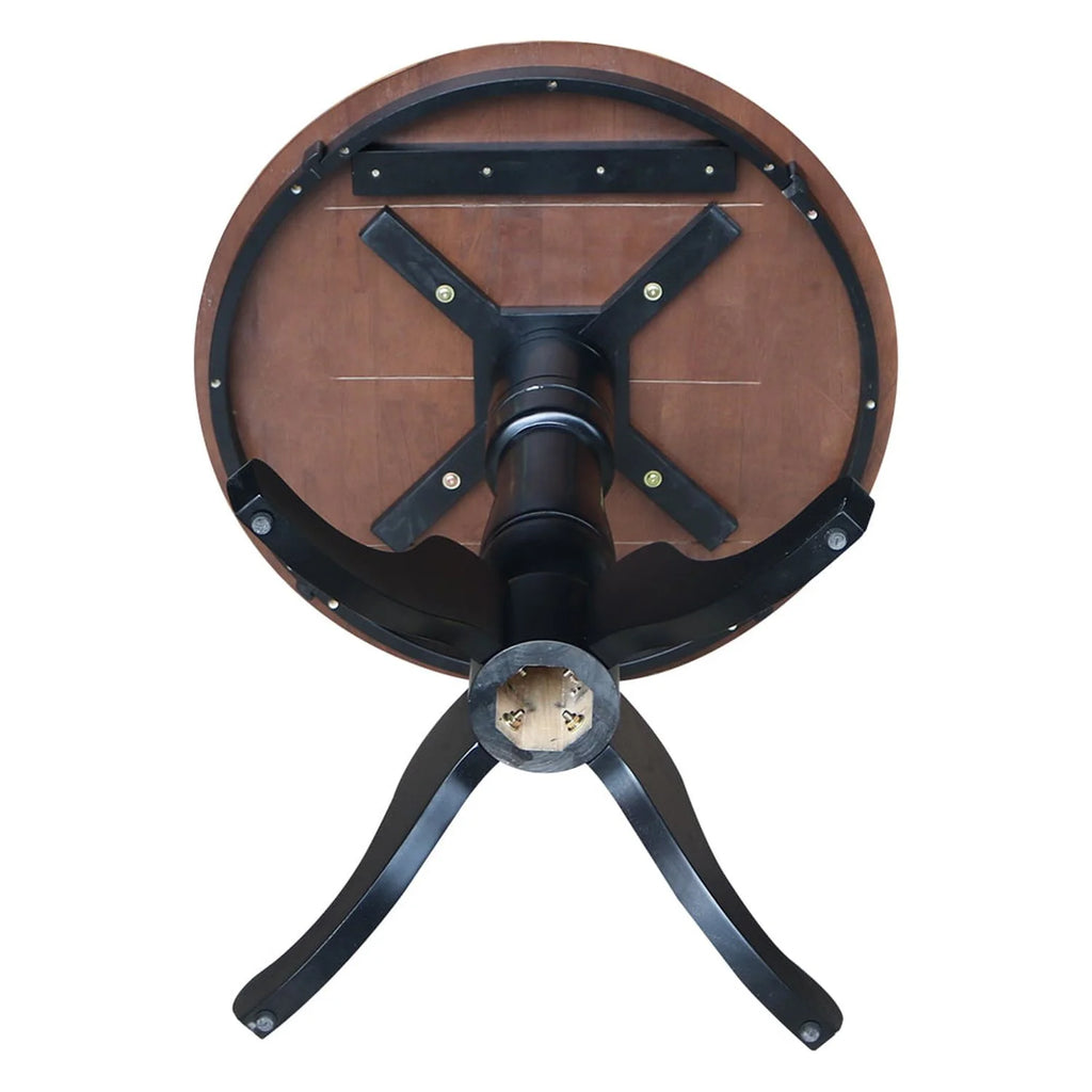 Round Top Pedestal Dining Table with Black Base X67661