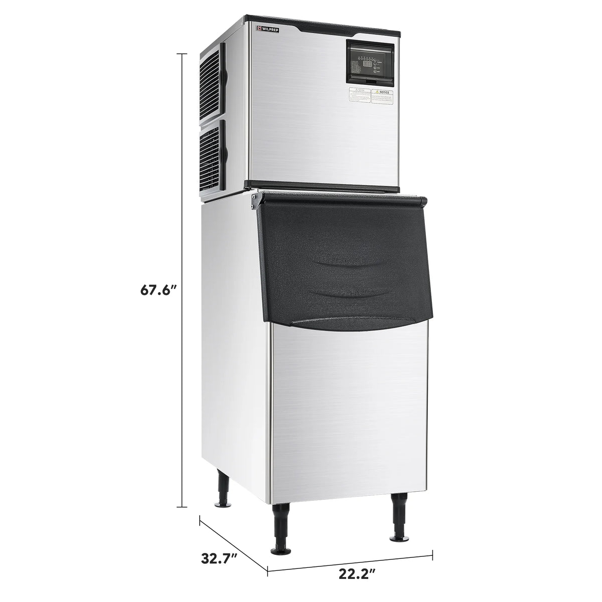 Commercial Ice Maker Machine with LCD Touch Panel, 275LB Storage Bin P377