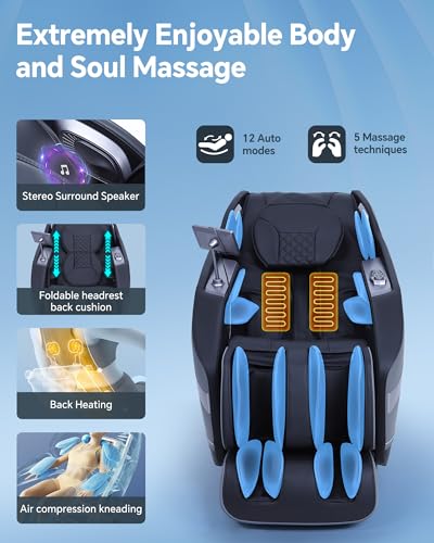 White Zero Gravity Full Body Massage Chair with Heat P39320